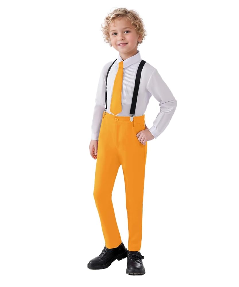 Amazon.com: Kids Suits 4 Pieces with Suspender for Boys
